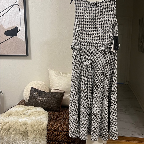Andrew Marc Black and White Houndstooth Dress, Size 10 - Picture 2 of 16